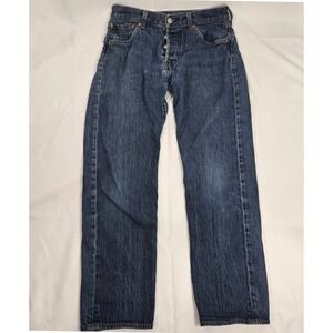 Levis Premium Mens 501 93 Straight Jeans 30x30 Blue Big E Button Fly Y2K Grunge